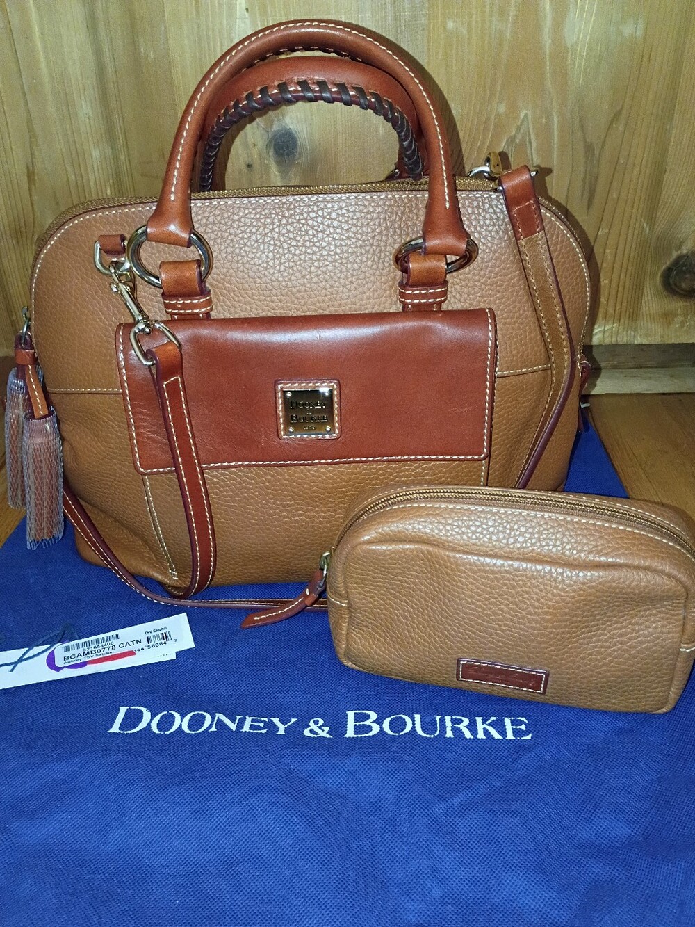 Dooney And Bourke Pebble Grain Aubrey Satchel With Cosmetic Case